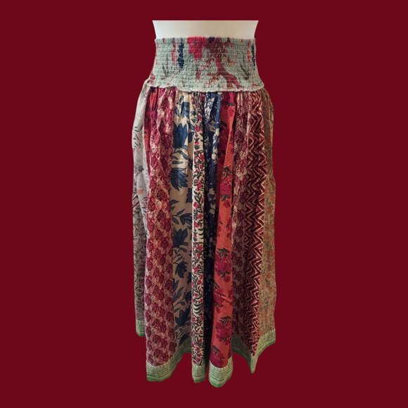 NWT Patchwork Panel Long Skirt-Large - Picture 2 of 5